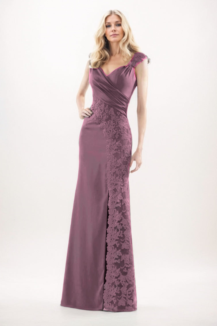 Sheath-Column Maxi Chiffon Mother Of The Bride Dress CM0275