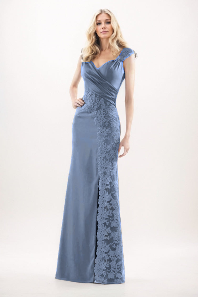 Sheath-Column Maxi Chiffon Mother Of The Bride Dress CM0275