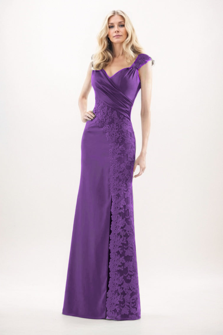 Sheath-Column Maxi Chiffon Mother Of The Bride Dress CM0275