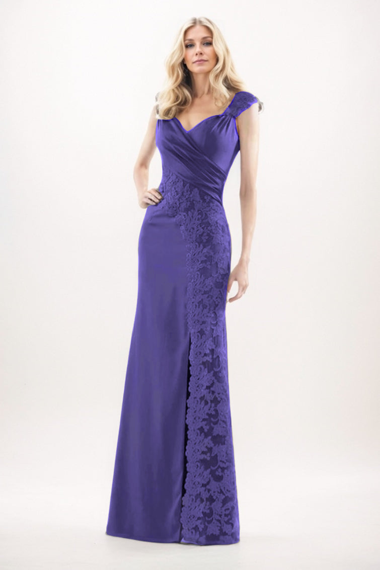 Sheath-Column Maxi Chiffon Mother Of The Bride Dress CM0275