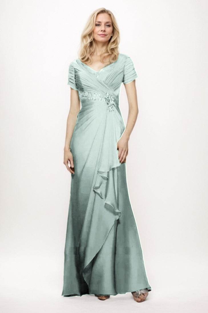 Sheath-Column Maxi Chiffon Mother Of The Bride Dress CM0277
