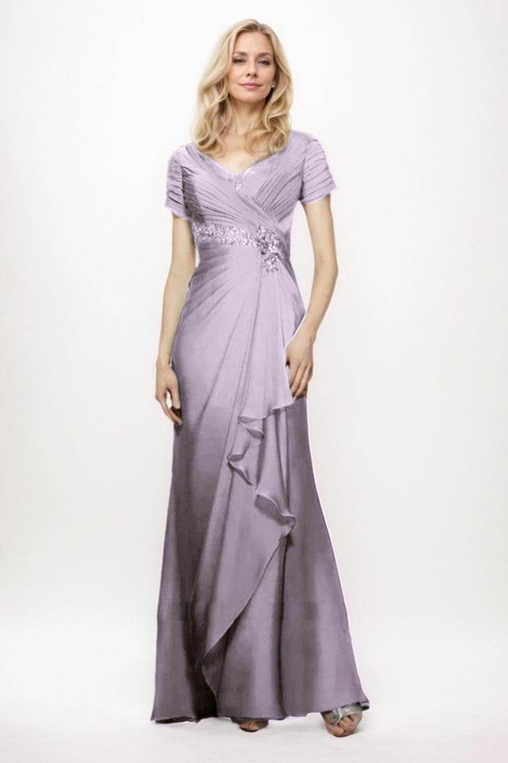 Sheath-Column Maxi Chiffon Mother Of The Bride Dress CM0277