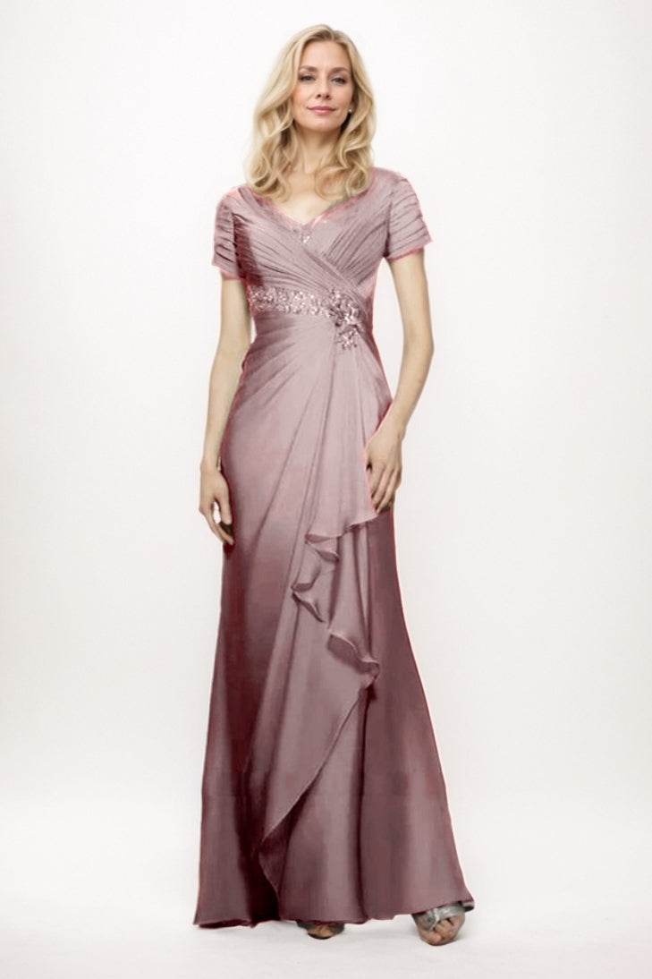 Sheath-Column Maxi Chiffon Mother Of The Bride Dress CM0277