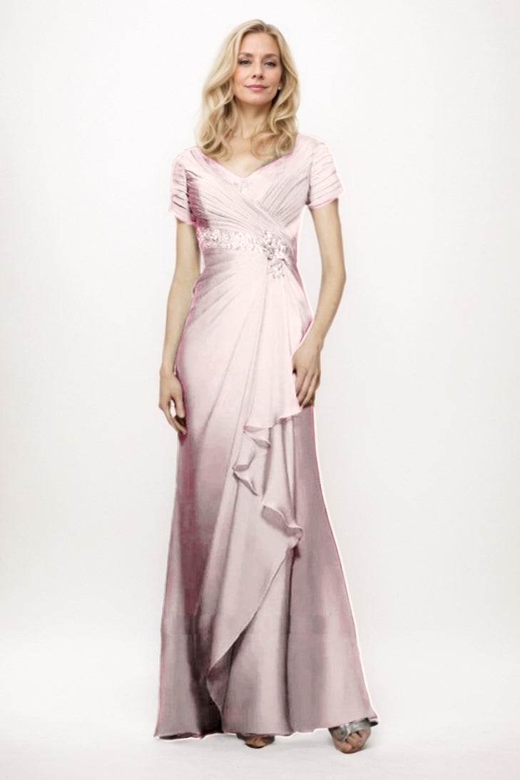 Sheath-Column Maxi Chiffon Mother Of The Bride Dress CM0277