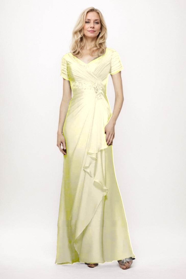 Sheath-Column Maxi Chiffon Mother Of The Bride Dress CM0277