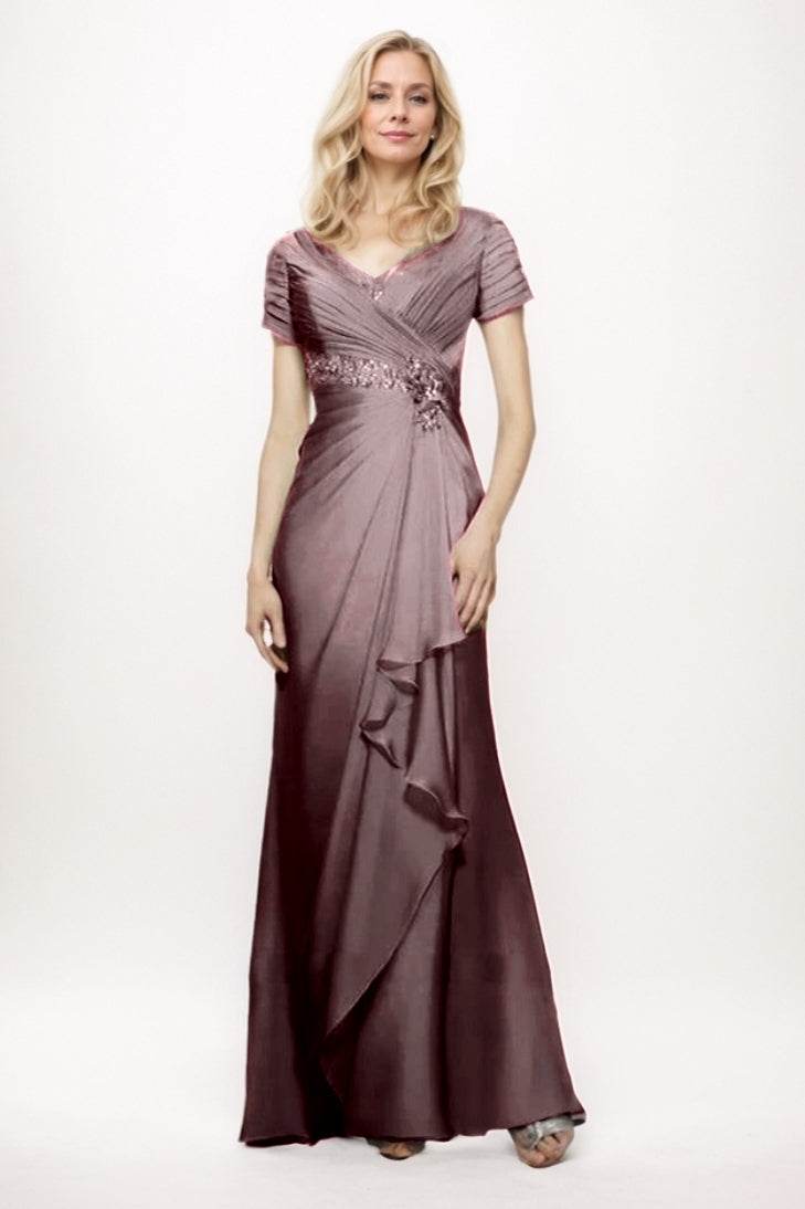 Sheath-Column Maxi Chiffon Mother Of The Bride Dress CM0277