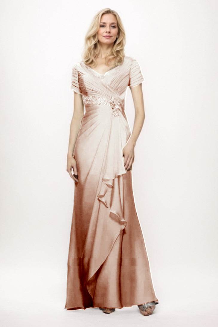 Sheath-Column Maxi Chiffon Mother Of The Bride Dress CM0277