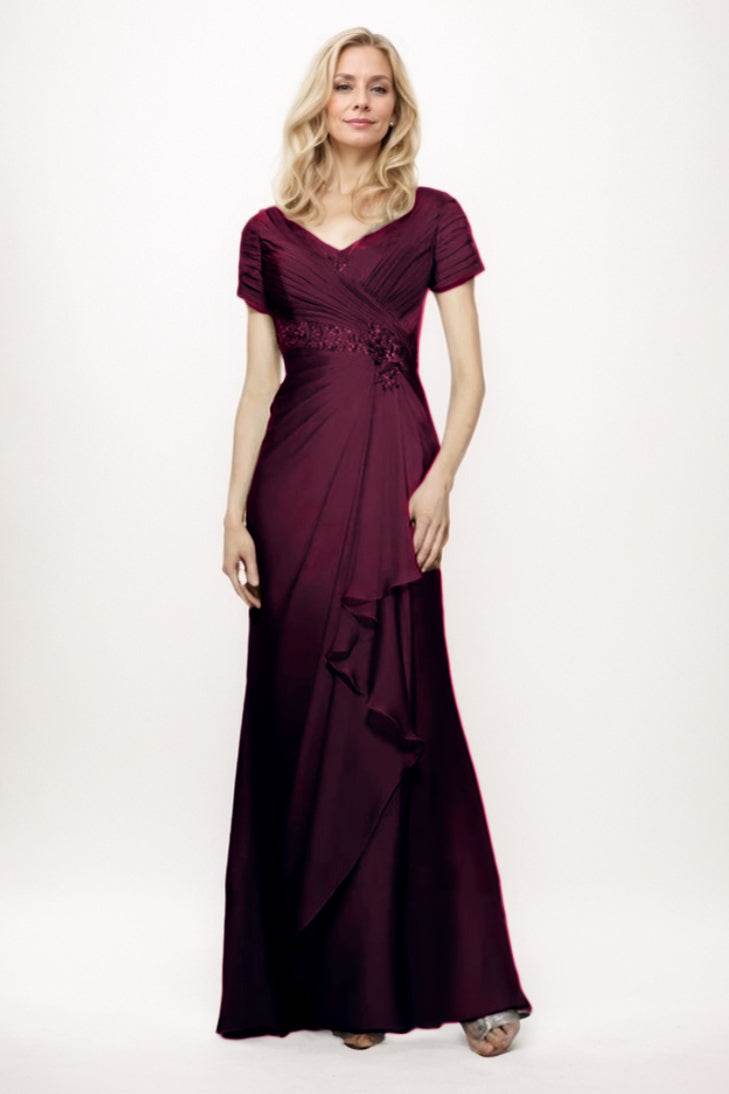 Sheath-Column Maxi Chiffon Mother Of The Bride Dress CM0277