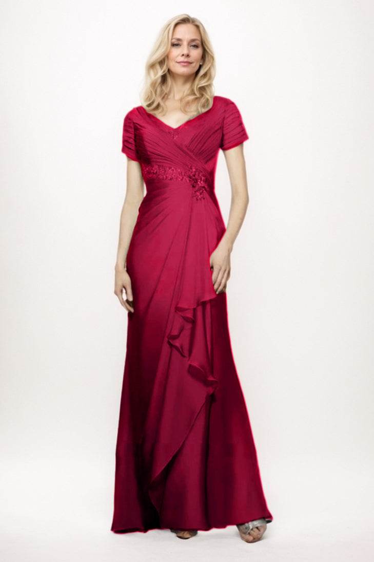 Sheath-Column Maxi Chiffon Mother Of The Bride Dress CM0277
