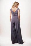 Jumpsuit Maxi Luxe Satin Mother Of The Bride Dress CM0278 - COCOMELODY