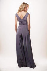 Jumpsuit Maxi Luxe Satin Mother Of The Bride Dress CM0278 - COCOMELODY