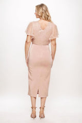 Sheath Midi Luxe Satin Mother Of The Bride Dress CM0283 - COCOMELODY
