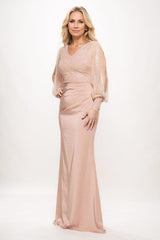 Sheath Maxi Luxe Satin Mother Of The Bride Dress CM0284 - COCOMELODY