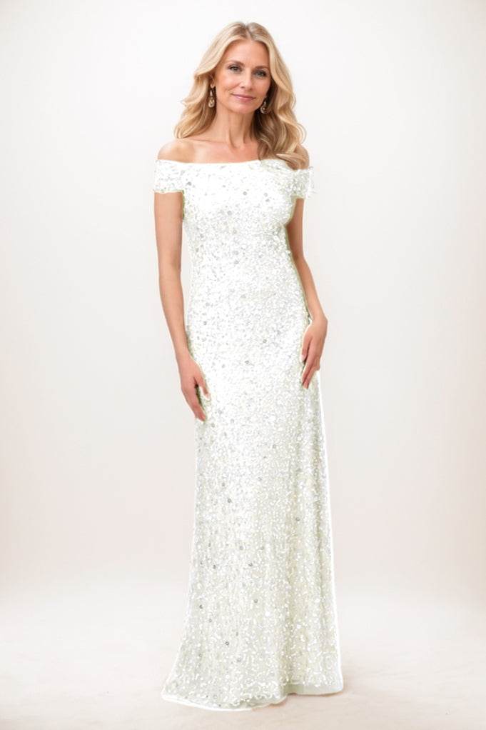 Sheath-Column Maxi Sequined Mother Of The Bride Dress CM0285 - COCOMELODY