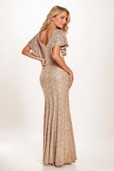 Mermaid Maxi Sequined Mother Of The Bride Dress CM0286 - COCOMELODY