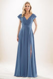 A-Line Maxi Chiffon Mother Of The Bride Dress CM0290 - COCOMELODY