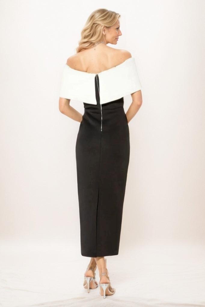 Sheath Midi Elastic Cloth Mother Of The Bride Dress CM0292 - COCOMELODY