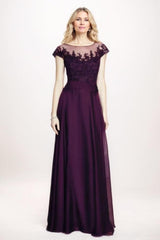 A-Line Maxi Chiffon Mother Of The Bride Dress CM0300 - COCOMELODY