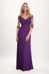 Sheath-Column Maxi Chiffon Mother Of The Bride Dress CM0303 - COCOMELODY