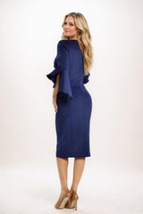 Sheath Midi Elastic Silk like Satin Mother Of The Bride Dress CM0306 - COCOMELODY