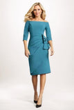 Sheath Midi Luxe Satin Mother Of The Bride Dress CM0309 - COCOMELODY