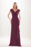 Sheath-Column Maxi Chiffon Mother Of The Bride Dress CM0312