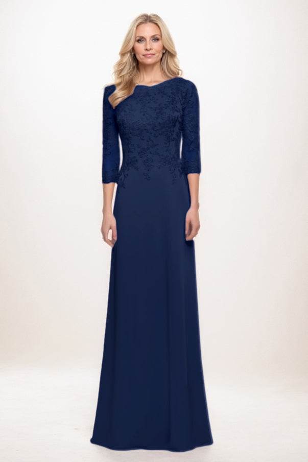 A-Line Maxi Elastic Silk like Satin Mother Of The Bride Dress CM0313 - COCOMELODY