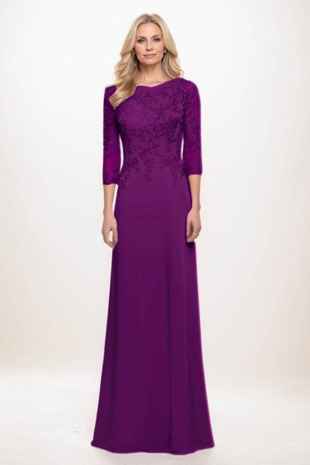 A-Line Maxi Elastic Silk like Satin Mother Of The Bride Dress CM0313 - COCOMELODY