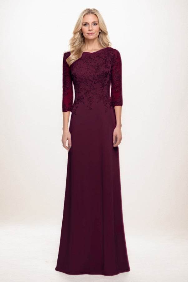 A-Line Maxi Elastic Silk like Satin Mother Of The Bride Dress CM0313 - COCOMELODY