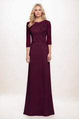 A-Line Maxi Elastic Silk like Satin Mother Of The Bride Dress CM0313 - COCOMELODY