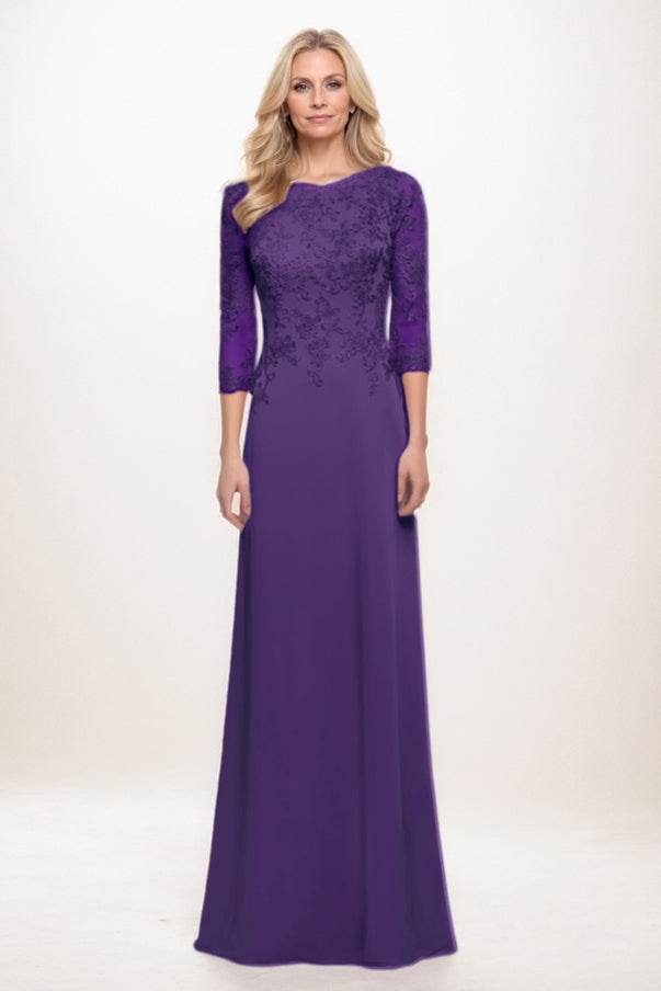 A-Line Maxi Elastic Silk like Satin Mother Of The Bride Dress CM0313 - COCOMELODY