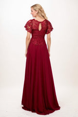 A-Line Maxi Chiffon Mother Of The Bride Dress CM0323 - COCOMELODY