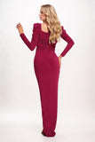 Sheath Maxi Knitted Fabric Mother Of The Bride Dress CM0327 - COCOMELODY