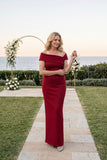 Sheath Maxi Elastic Silk like Satin Mother Of The Bride Dress CM0329
