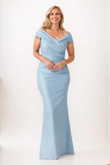 Sheath-Column Maxi Taffeta Mother Of The Bride Dress CM0330 - COCOMELODY