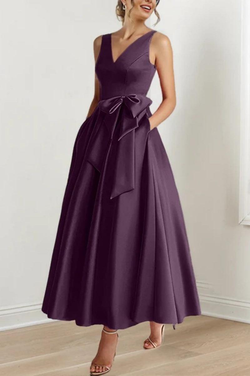 V Neck Sleeveless Ankle-Length Mother Of The Bride Dresses CM0331 - COCOMELODY