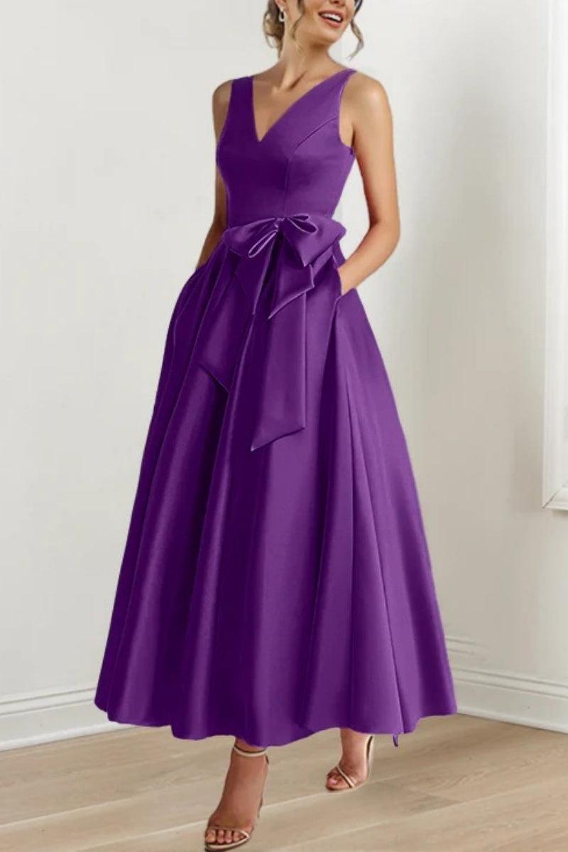 V Neck Sleeveless Ankle-Length Mother Of The Bride Dresses CM0331 - COCOMELODY