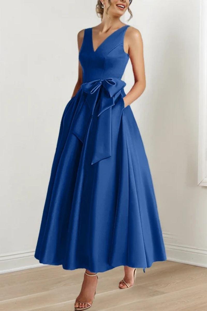 V Neck Sleeveless Ankle-Length Mother Of The Bride Dresses CM0331 - COCOMELODY