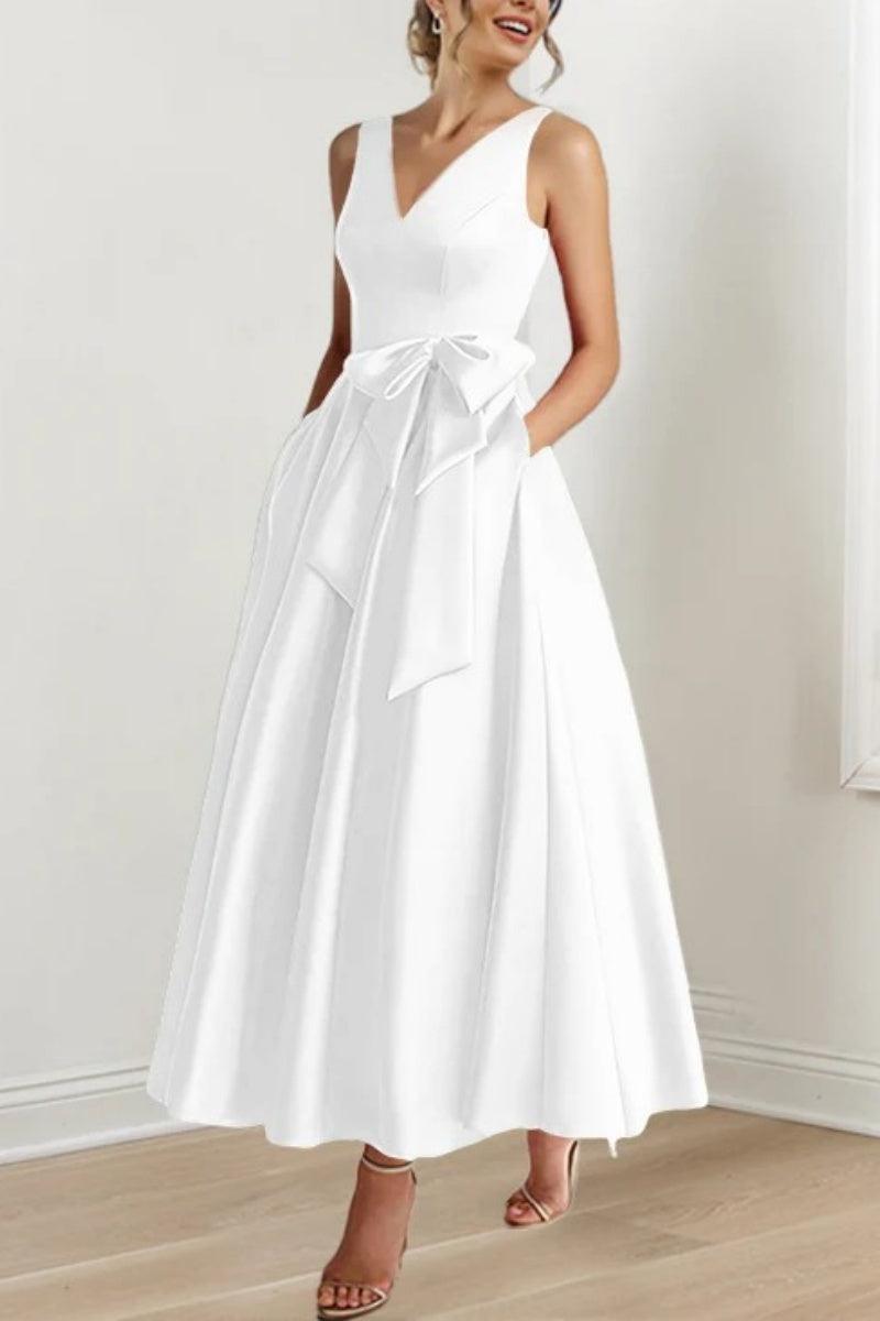 V Neck Sleeveless Ankle-Length Mother Of The Bride Dresses CM0331 - COCOMELODY