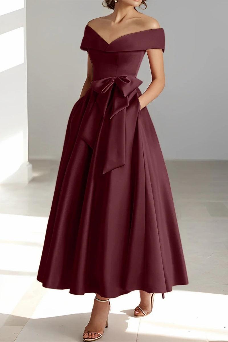 Off The Shoulder Sleeveless Ankle Length Mother Dresses CM0332 - COCOMELODY