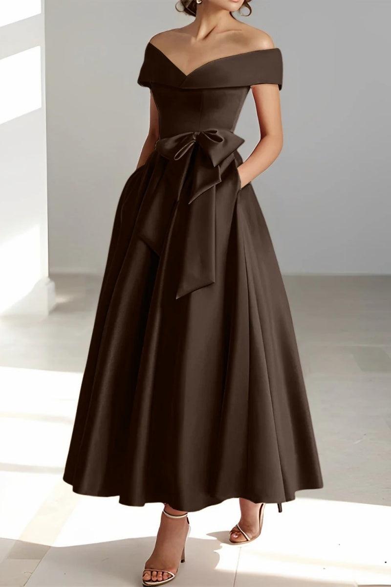 Off The Shoulder Sleeveless Ankle Length Mother Dresses CM0332 - COCOMELODY