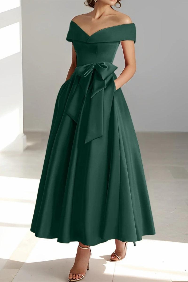 Off The Shoulder Sleeveless Ankle Length Mother Dresses CM0332 - COCOMELODY