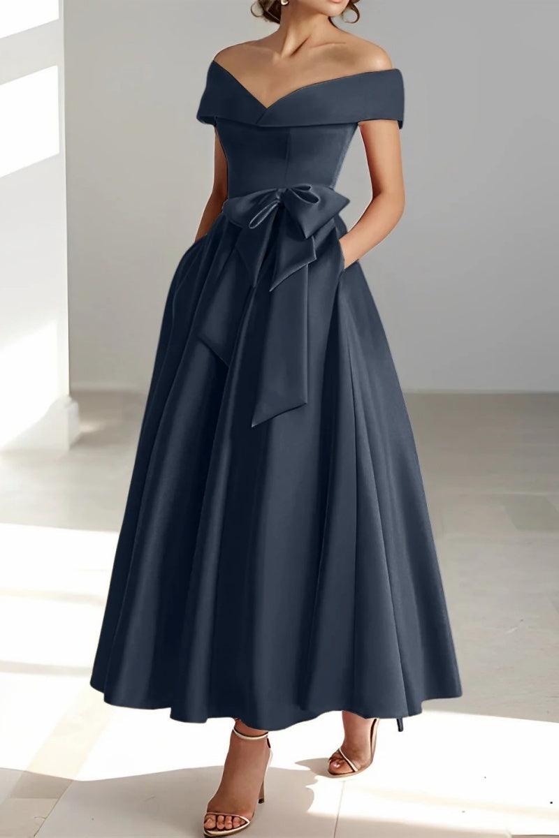 Off The Shoulder Sleeveless Ankle Length Mother Dresses CM0332 - COCOMELODY