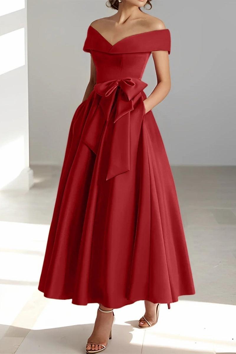 Off The Shoulder Sleeveless Ankle Length Mother Dresses CM0332 - COCOMELODY