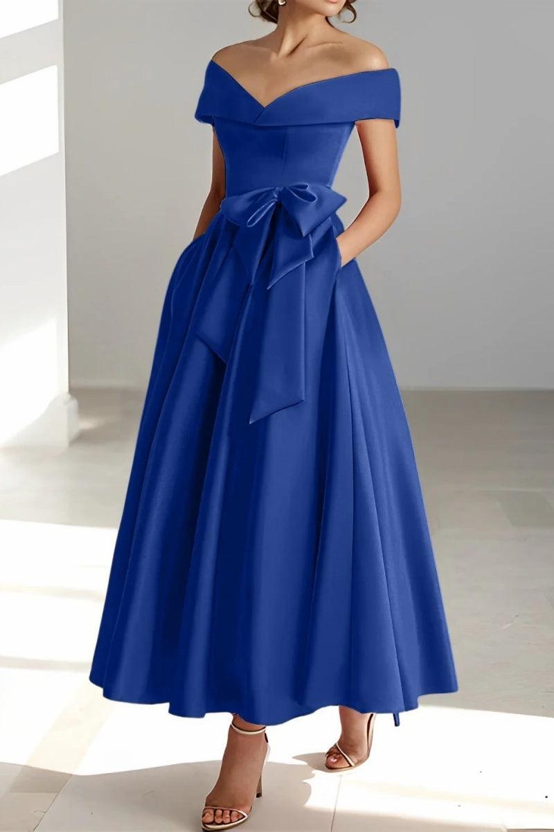 Off The Shoulder Sleeveless Ankle Length Mother Dresses CM0332 - COCOMELODY