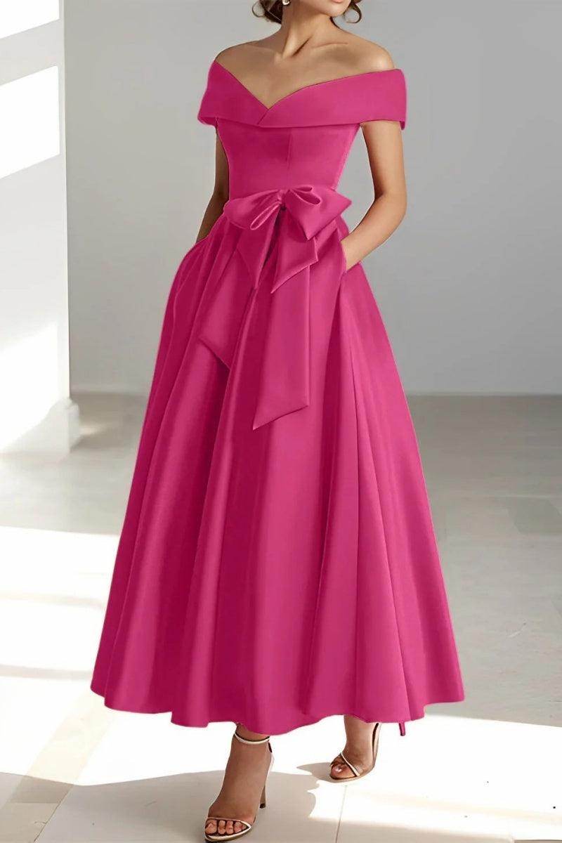 Off The Shoulder Sleeveless Ankle Length Mother Dresses CM0332 - COCOMELODY