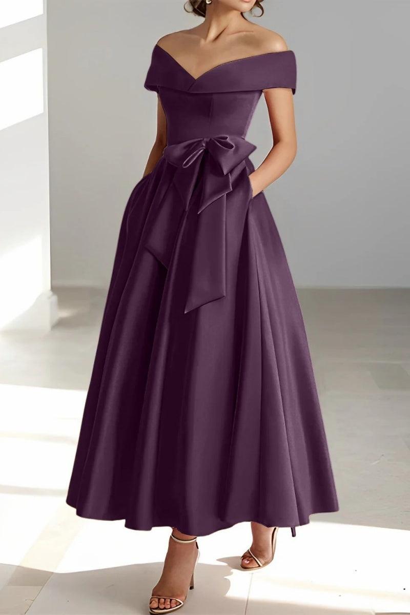 Off The Shoulder Sleeveless Ankle Length Mother Dresses CM0332 - COCOMELODY