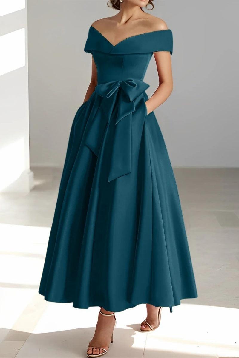 Off The Shoulder Sleeveless Ankle Length Mother Dresses CM0332 - COCOMELODY