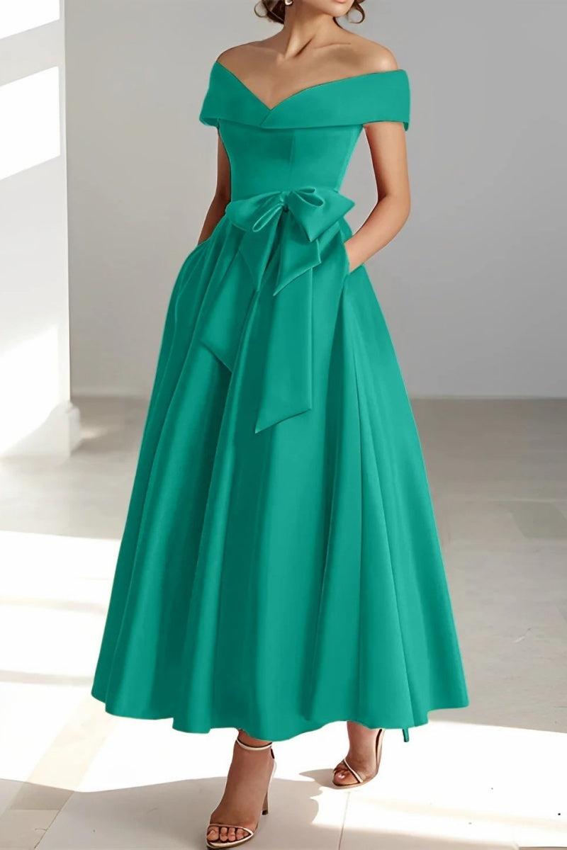 Off The Shoulder Sleeveless Ankle Length Mother Dresses CM0332 - COCOMELODY