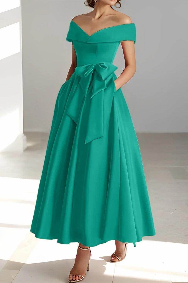 Off The Shoulder Sleeveless Ankle Length Mother Dresses CM0332 - COCOMELODY